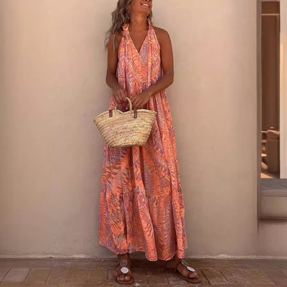 SolaraGlow Halter Dress