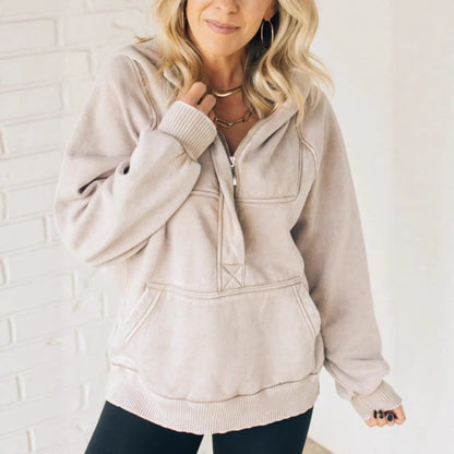 Zentra Half-Zip Washed Hoodie