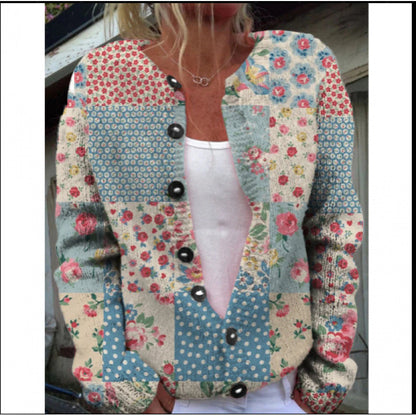 PixelAura Printed Cardigan Coat