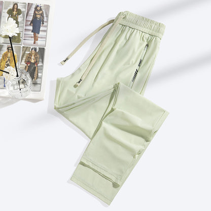 Fashion Straight Closed Ice Silk Leggings Women