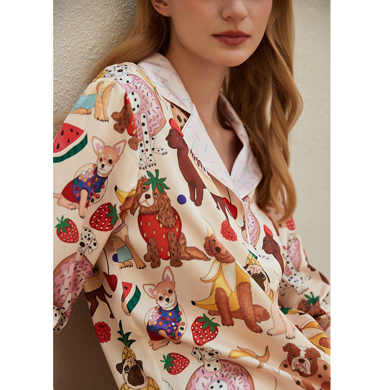 Simulation Silk Lapel Home Clothes Suit