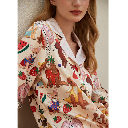 Simulation Silk Lapel Home Clothes Suit