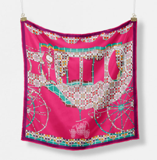 Fashion Simple Print Twill Versatile Temperament Silk Scarf