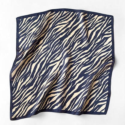 Silk Small Square Scarf Female Striped 53cm Silkworm Decorative