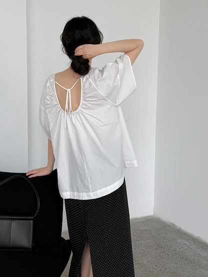 Seoul Whisper Pleated Backless Top