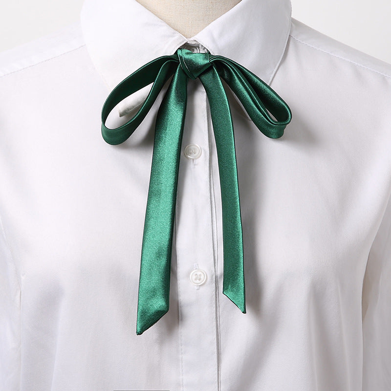 Long Small Silk Ribbon Tie-strap All-matching