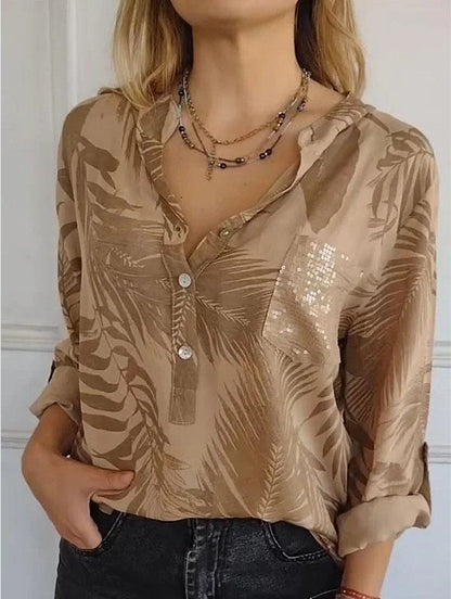 The LuxeAura Print Blouse