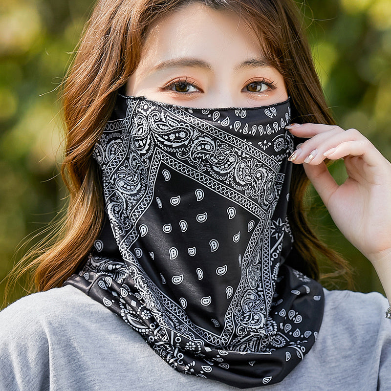 Sports Ice Silk Sunscreen Mask Summer Women