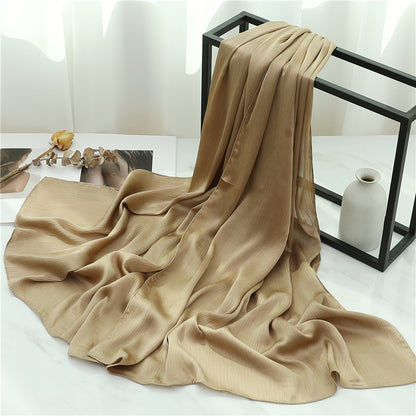 Solid Color Silk Scarf Basic All-matching