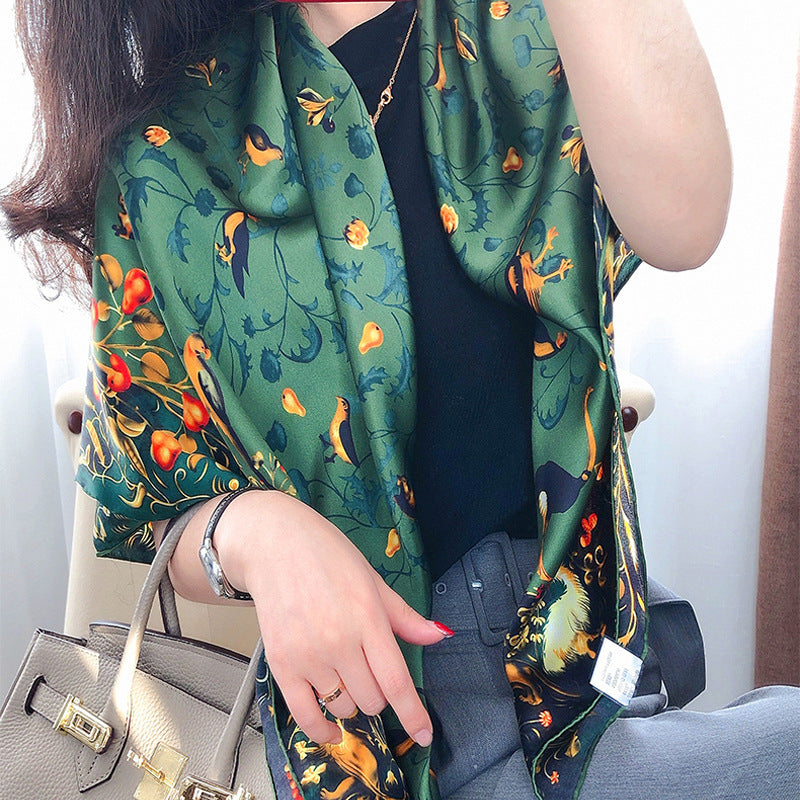 All-match Oversized Silk Scarf Female Silk Large Square