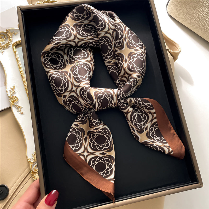 Silk Square Scarf Women's Neck Warmer Women's Hair Band