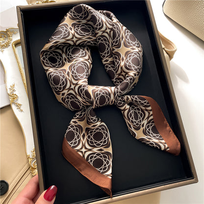 Silk Square Scarf Women's Neck Warmer Women's Hair Band