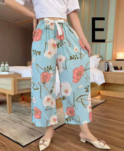Cotton Silk Pajama Pants, Thin Cotton Silk Wide-leg Pants, Home