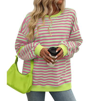 Vivid Stripes Relaxed Sweatshirt