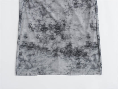 European And American Style Silk Net Printed Dress