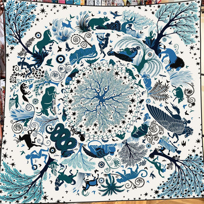 Jungle Animal Silk-like Fur Women's Shawl Warm Scarf