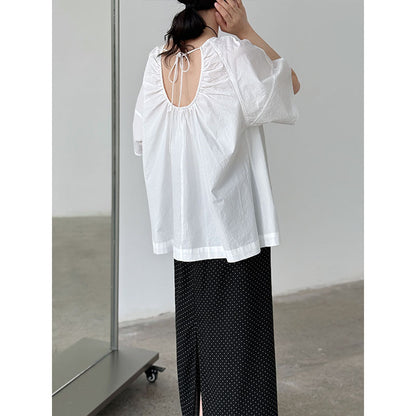 Seoul Whisper Pleated Backless Top