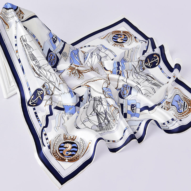 Silk Women's Square Scarf Exquisite Design Pattern Printing