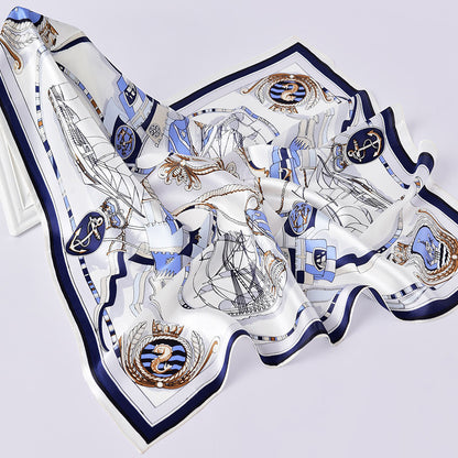 Silk Women's Square Scarf Exquisite Design Pattern Printing