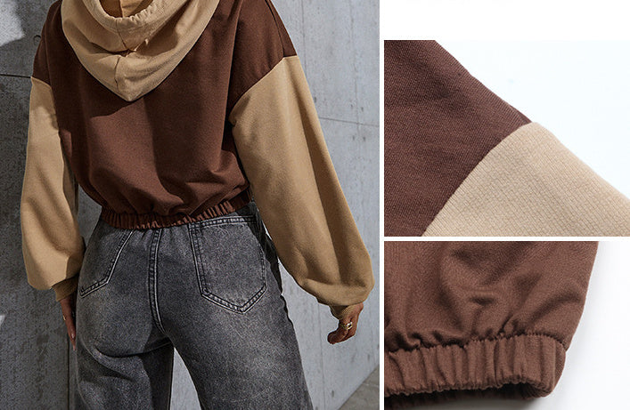 VibeSplit Cropped Hooded Sweater