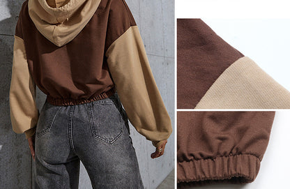 VibeSplit Cropped Hooded Sweater