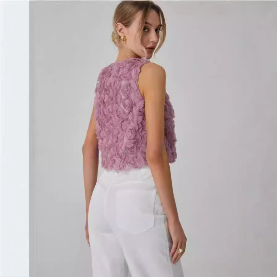 Rosé Bloom Sculpted Top