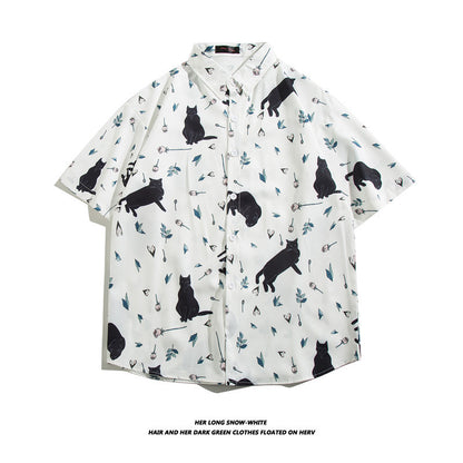 Fashionable Hawaiian Ice Silk Inch Shirt Man