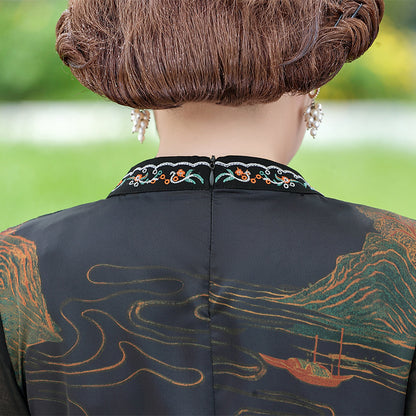 High-end Cheongsam Improved Silk Dress