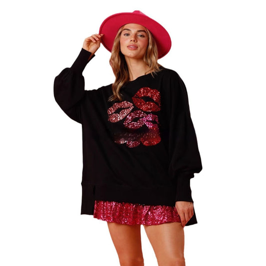 LoveSpark Sequined Kiss Top
