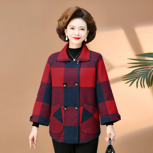 Checks & Charm Knitted Cardigan Coat