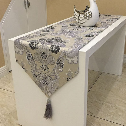 Silver Silk Jacquard A Simple Table Flag