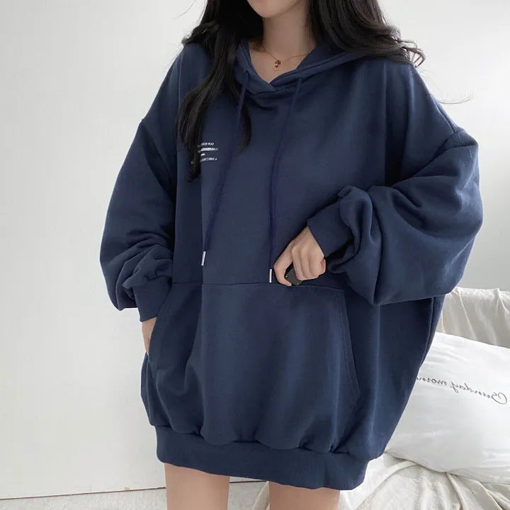 Velvet Padded Hooded Sweatshirt Women's Coat