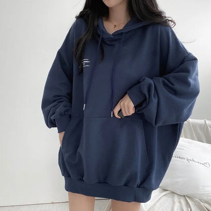 Velvet Padded Hooded Sweatshirt Women's Coat