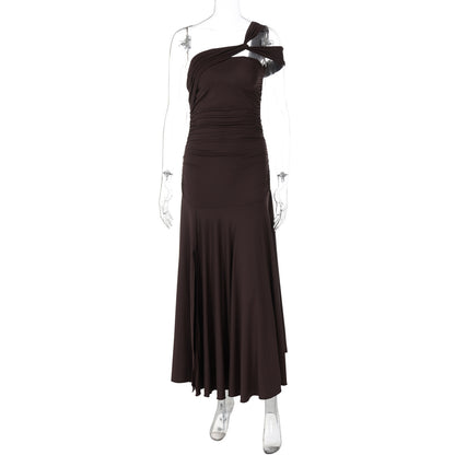 Solstice Elegance Cold-Shoulder Dress