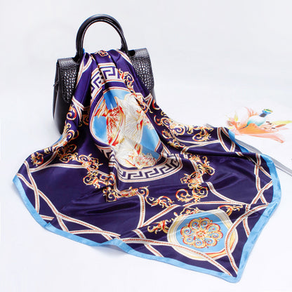 Fashionable Women's Faux Silk Print Scarf