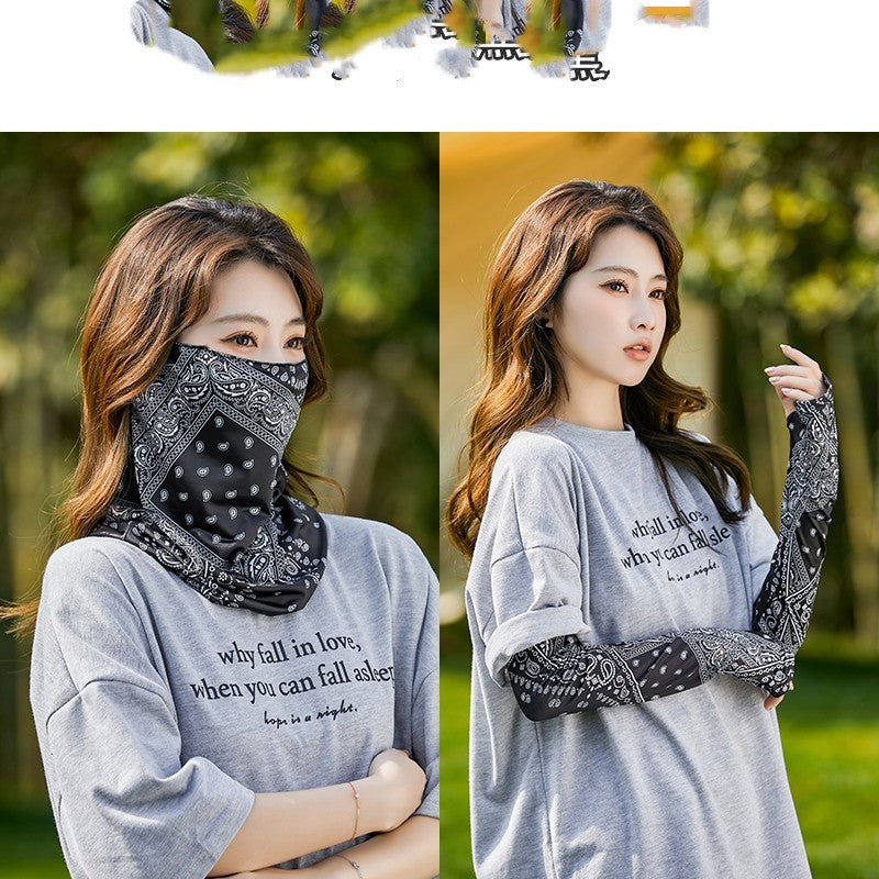 Sports Ice Silk Sunscreen Mask Summer Women