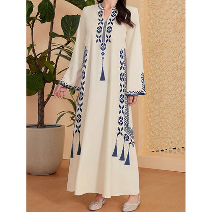 Desert Bloom V-Neck Robe Dress