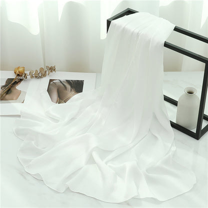 Solid Color Silk Scarf Basic All-matching