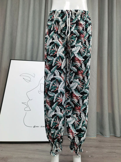 Icy Silk Loose Drawstring High Waist Bloomers