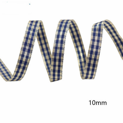 10mm Knitted Plaid Silk Ribbon Webbing