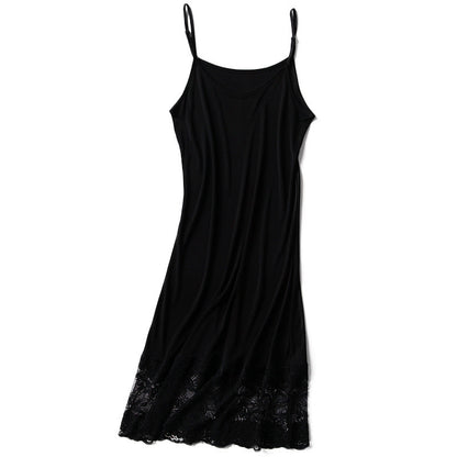 Summer Silk Slip Dress Black
