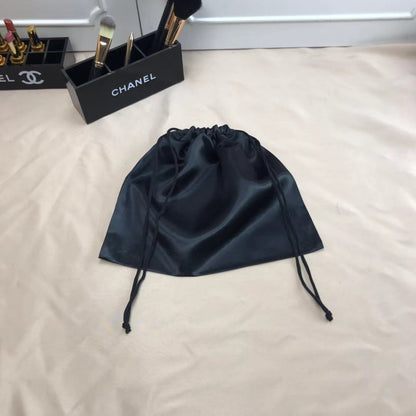 Black Silk Color Tie Pocket With Smooth Storage Bag