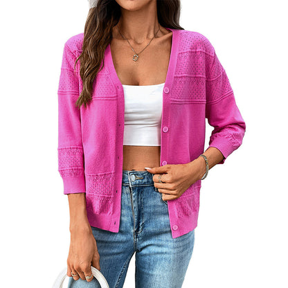AirÉlan Hollow-Knit Cape Cardigan