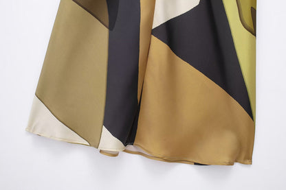 Women's Silk Satin Texture Printing Dress