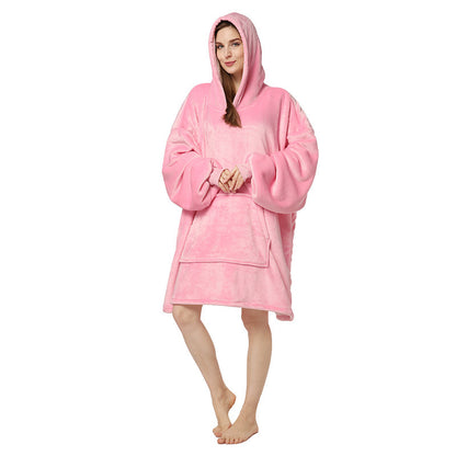 SnugHaven Fleece Nightgown Hoodie