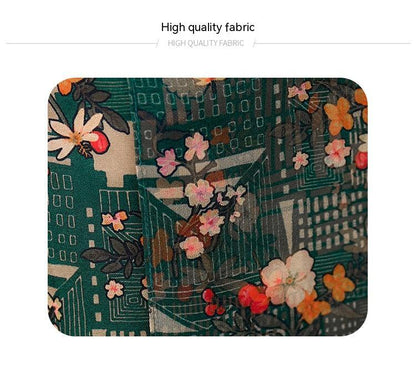Elegant Cheongsam Chinese Style Silk Chiffon Dress