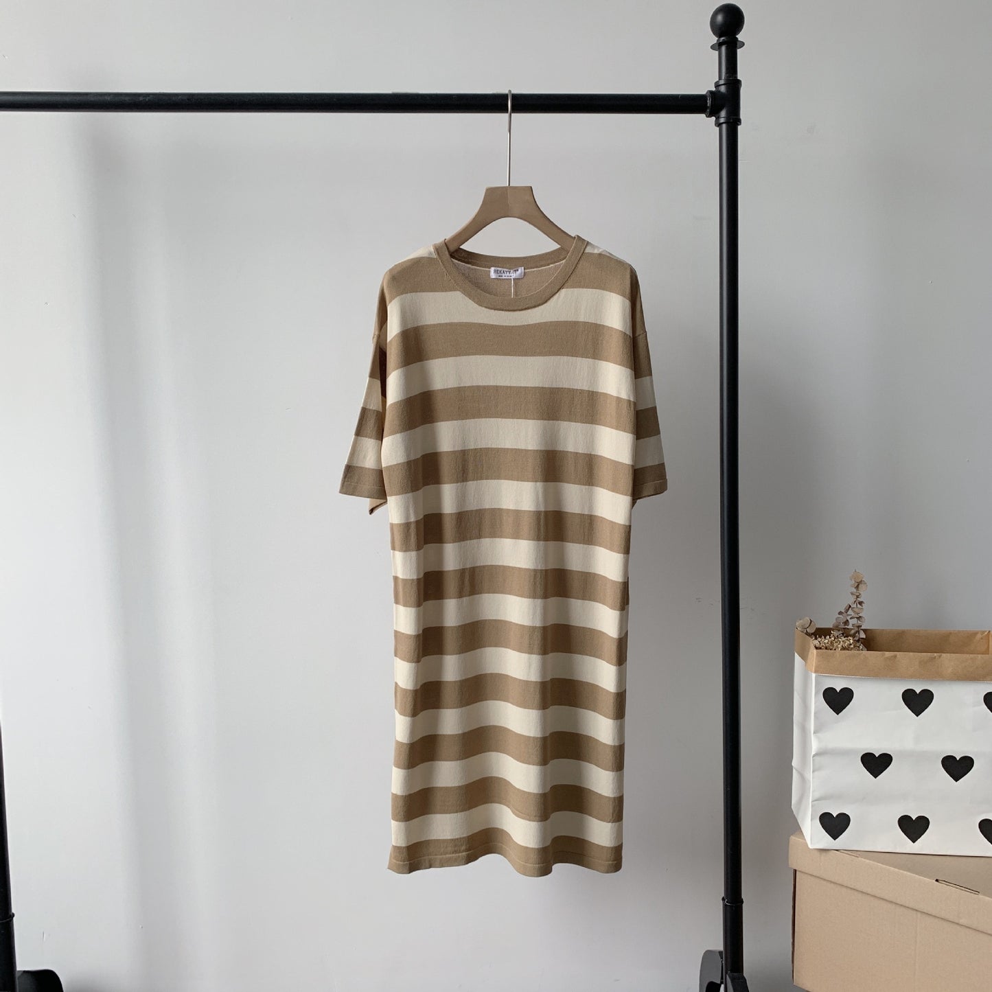 Navy Wind Loose And Thin Ice Silk Knit Dress