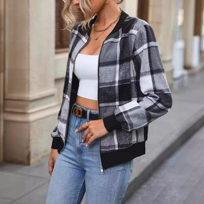 MetroPlaid Varsity Luxe Jacket