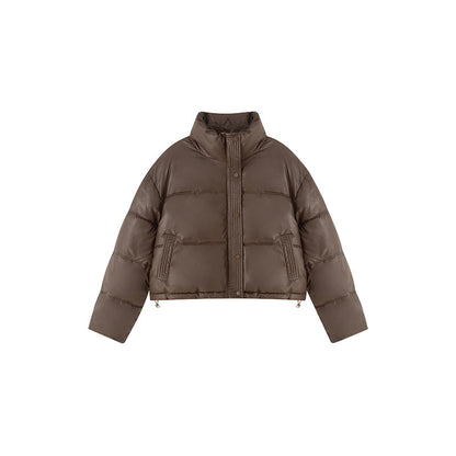FrostEdge PU Leather Cotton Coat