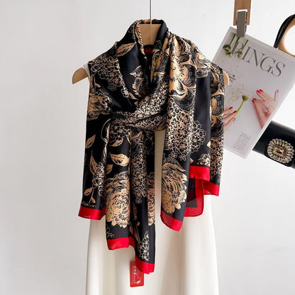 Spring And Summer New Silk Satin Sunscreen Scarf